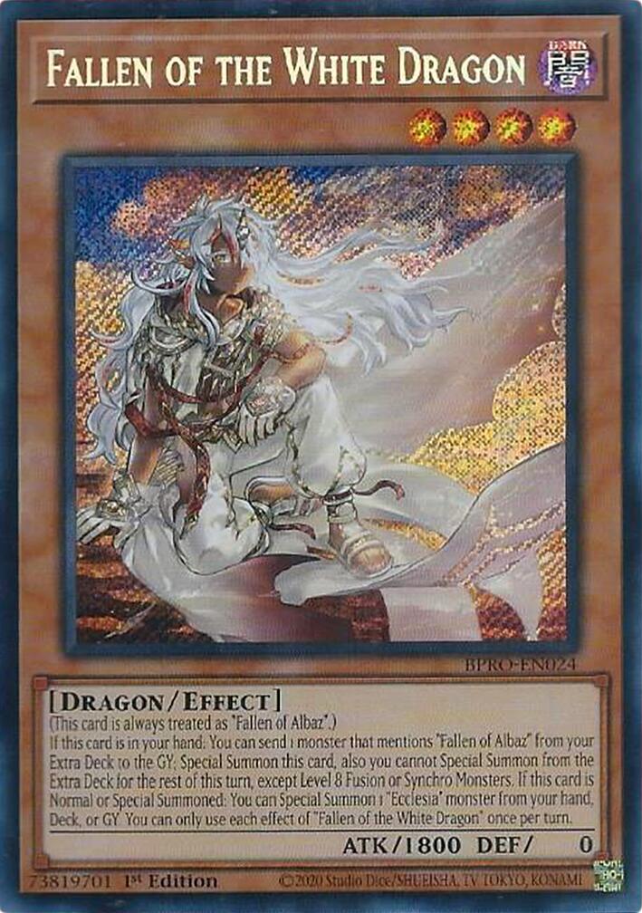 Fallen of the White Dragon [BPRO-EN024] Secret Rare | Shuffle n Cut Hobbies & Games