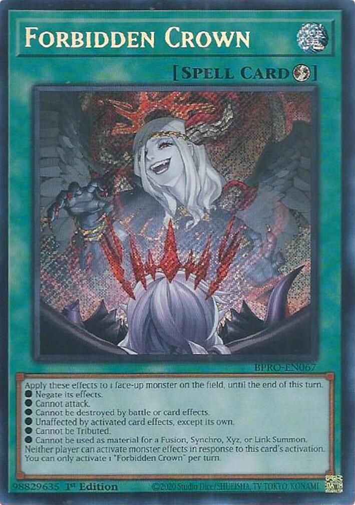 Forbidden Crown [BPRO-EN067] Secret Rare | Shuffle n Cut Hobbies & Games