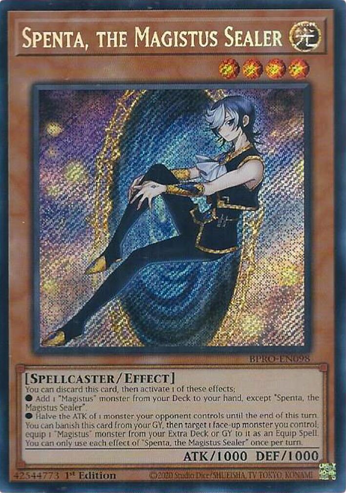 Spenta, the Magistus Sealer [BPRO-EN098] Secret Rare | Shuffle n Cut Hobbies & Games
