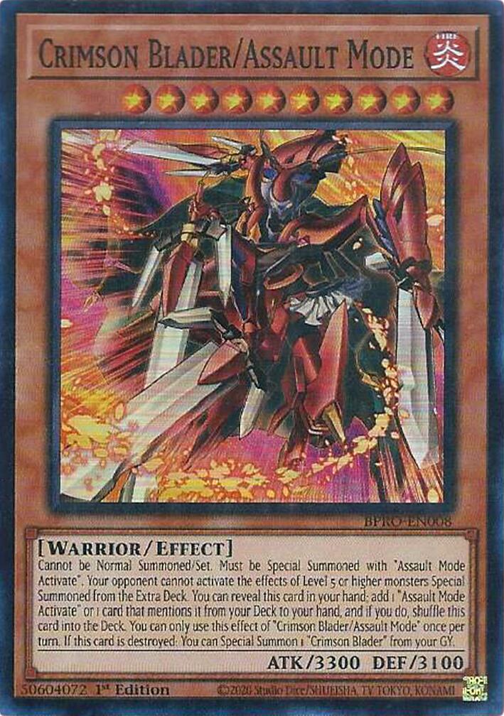 Crimson Blader/Assault Mode [BPRO-EN008] Super Rare | Shuffle n Cut Hobbies & Games