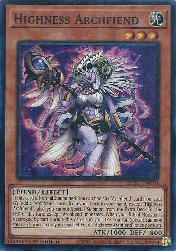 Highness Archfiend [BPRO-EN016] Super Rare | Shuffle n Cut Hobbies & Games