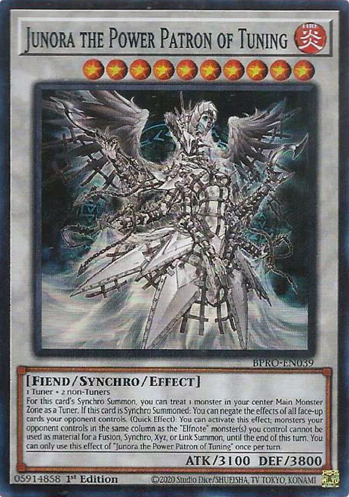 Junora the Power Patron of Tuning [BPRO-EN039] Super Rare | Shuffle n Cut Hobbies & Games