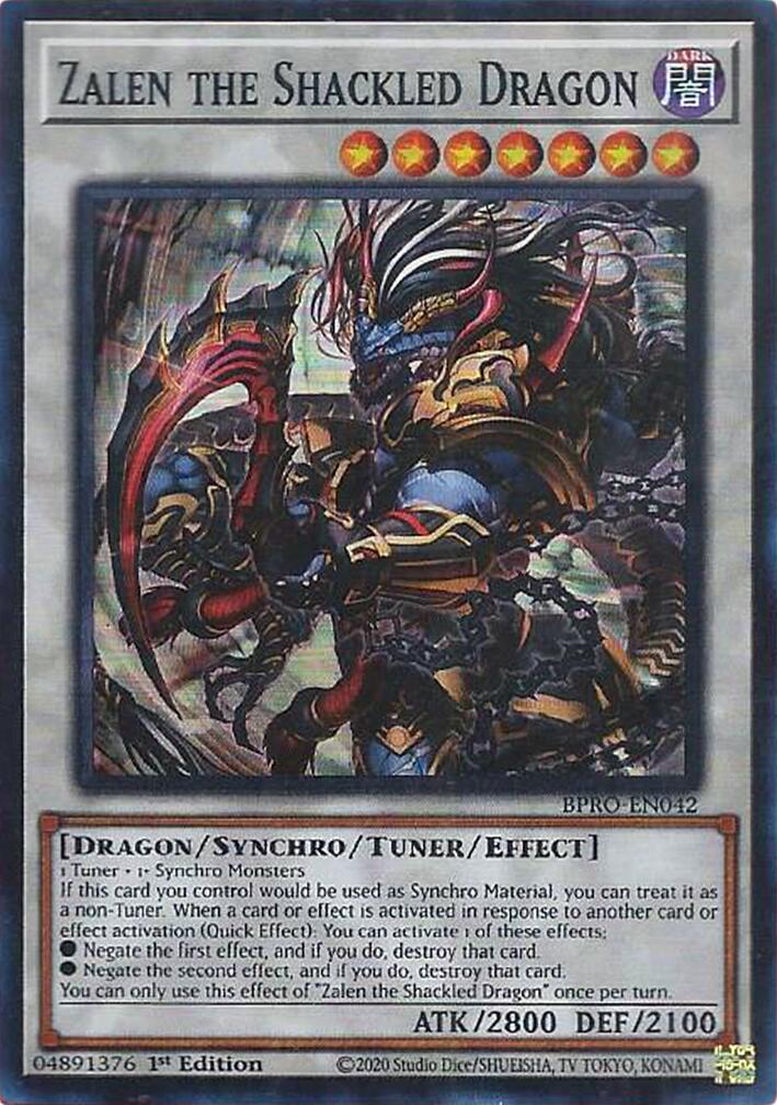 Zalen the Shackled Dragon [BPRO-EN042] Super Rare | Shuffle n Cut Hobbies & Games