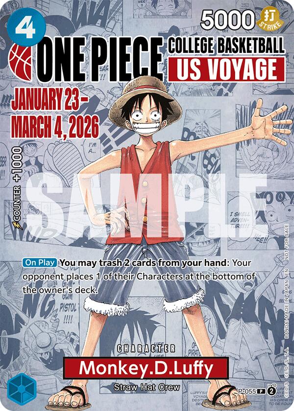 Monkey.D.Luffy (College Basketball US Voyage) [One Piece Promotion Cards] | Shuffle n Cut Hobbies & Games