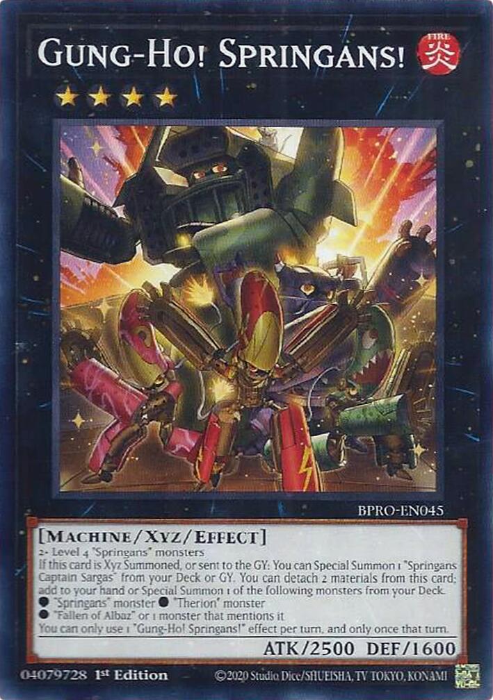 Gung-Ho! Springans! [BPRO-EN045] Common | Shuffle n Cut Hobbies & Games