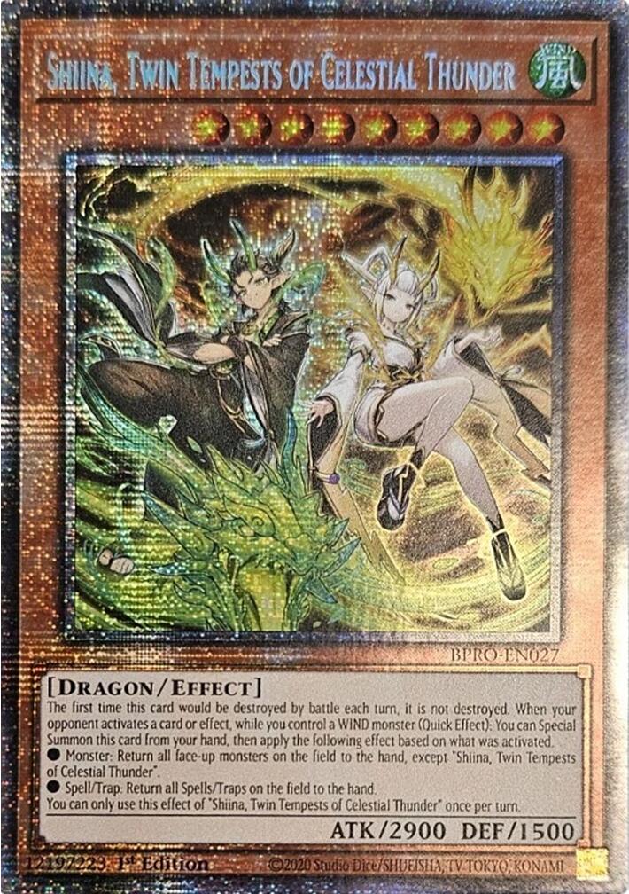 Shiina, Twin Tempests of Celestial Thunder [BPRO-EN027] Starlight Rare | Shuffle n Cut Hobbies & Games