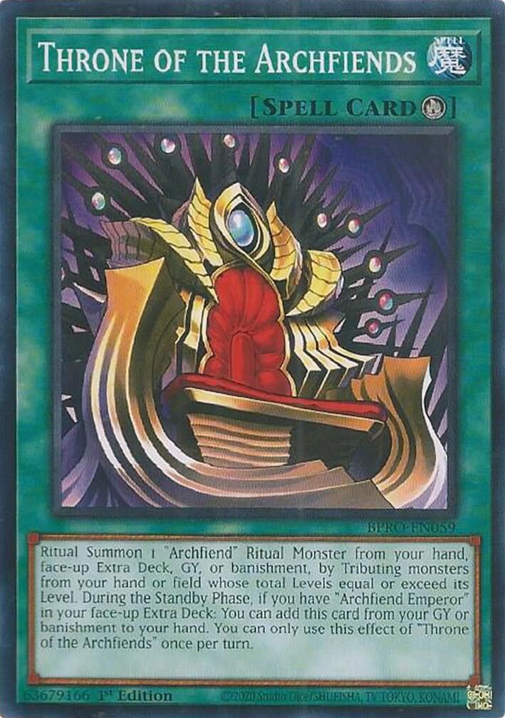 Throne of the Archfiends [BPRO-EN059] Common | Shuffle n Cut Hobbies & Games