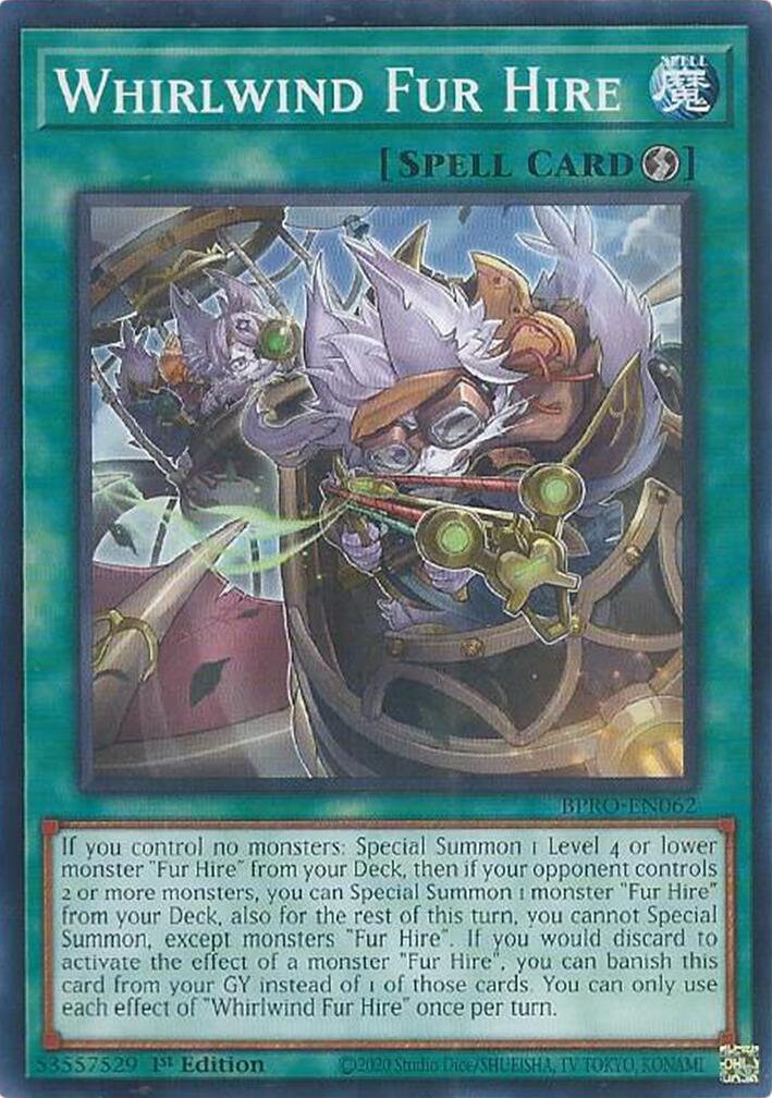 Whirlwind Fur Hire [BPRO-EN062] Common | Shuffle n Cut Hobbies & Games