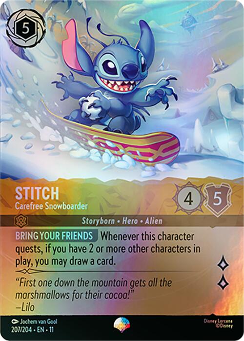 Stitch - Carefree Snowboarder (Epic) (207/204) [Winterspell] | Shuffle n Cut Hobbies & Games