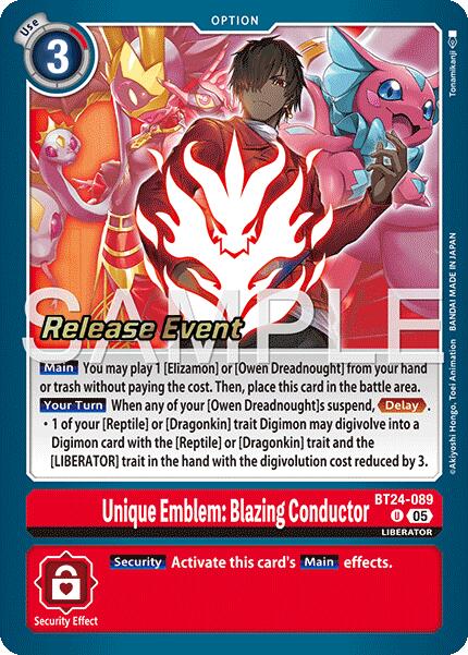 Unique Emblem: Blazing Conductor [BT24-089] [Time Stranger Release Events Cards] | Shuffle n Cut Hobbies & Games
