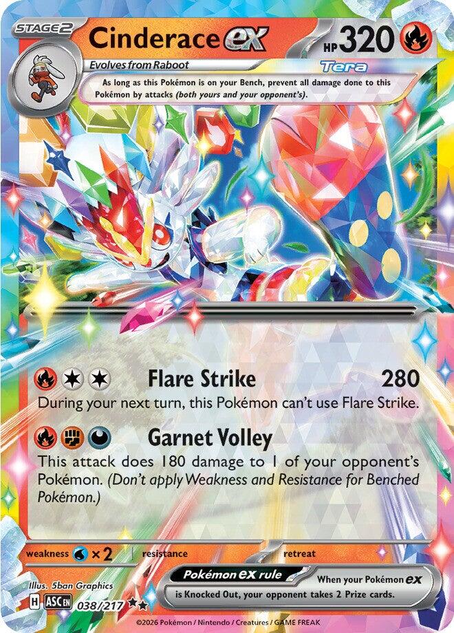 Cinderace ex (038/217) [Mega Evolution: Ascended Heroes] | Shuffle n Cut Hobbies & Games