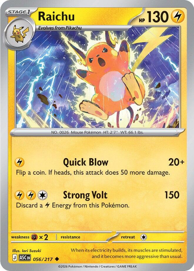 Raichu (056/217) [Mega Evolution: Ascended Heroes] | Shuffle n Cut Hobbies & Games