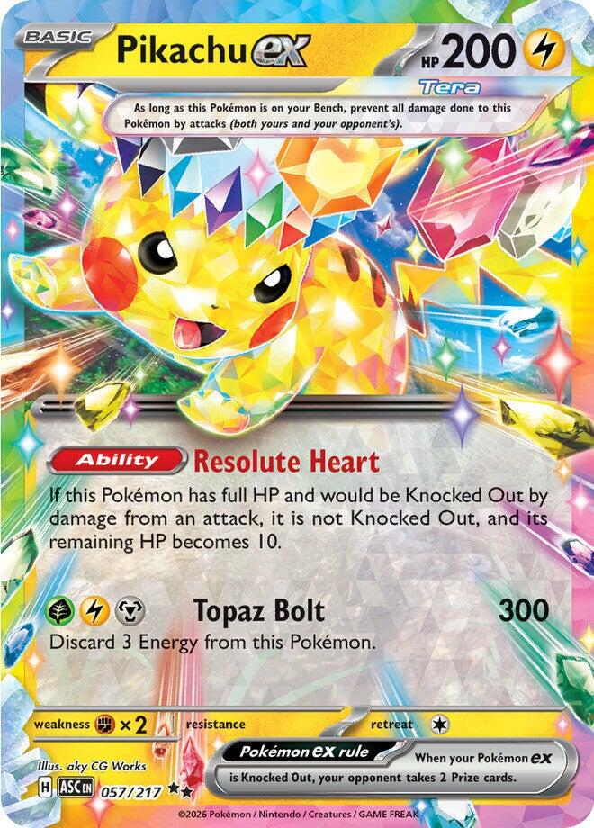Pikachu ex (057/217) [Mega Evolution: Ascended Heroes] | Shuffle n Cut Hobbies & Games