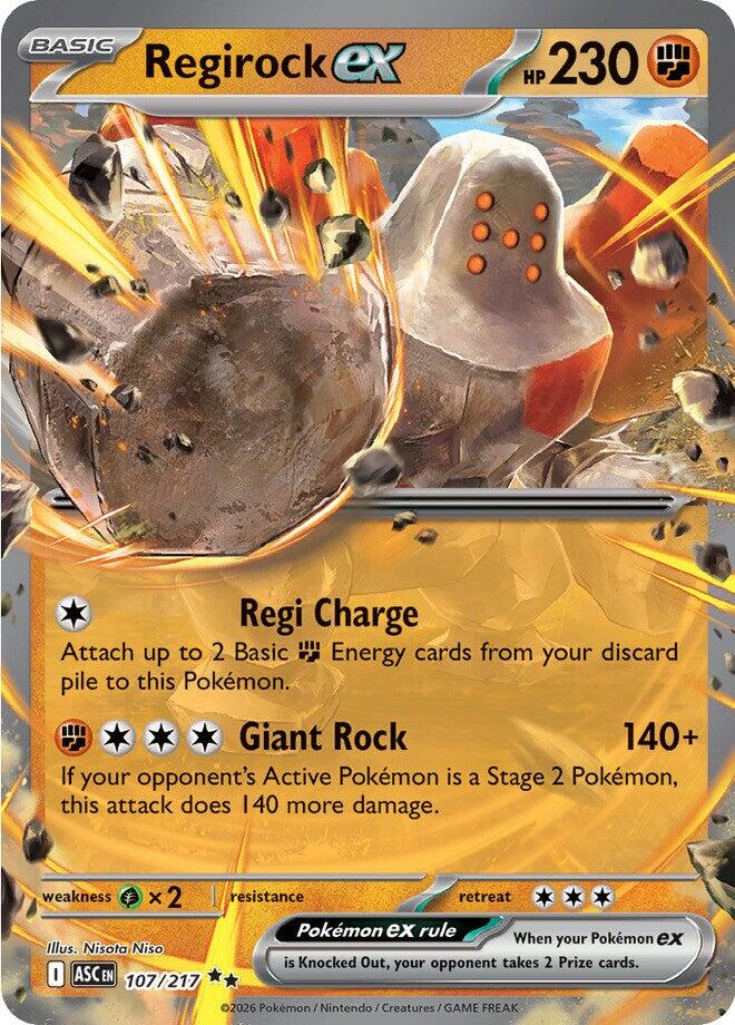Regirock ex (107/217) [Mega Evolution: Ascended Heroes] | Shuffle n Cut Hobbies & Games