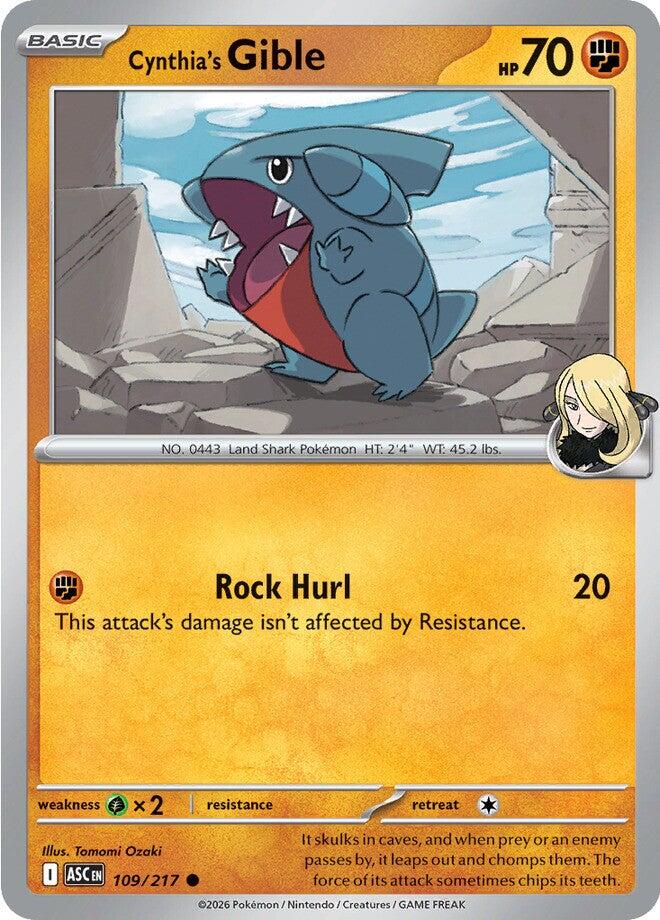 Cynthia's Gible (109/217) [Mega Evolution: Ascended Heroes] | Shuffle n Cut Hobbies & Games