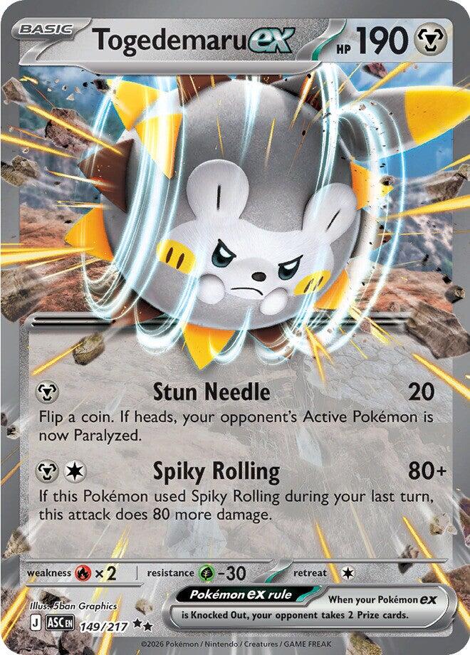 Togedemaru ex (149/217) [Mega Evolution: Ascended Heroes] | Shuffle n Cut Hobbies & Games