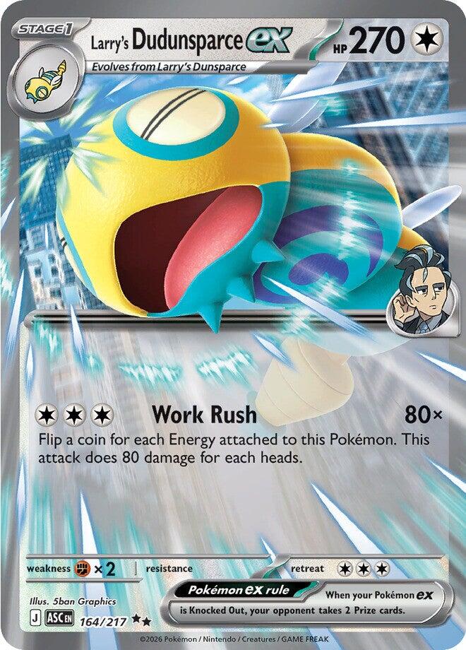 Larry's Dudunsparce ex (164/217) [Mega Evolution: Ascended Heroes] | Shuffle n Cut Hobbies & Games
