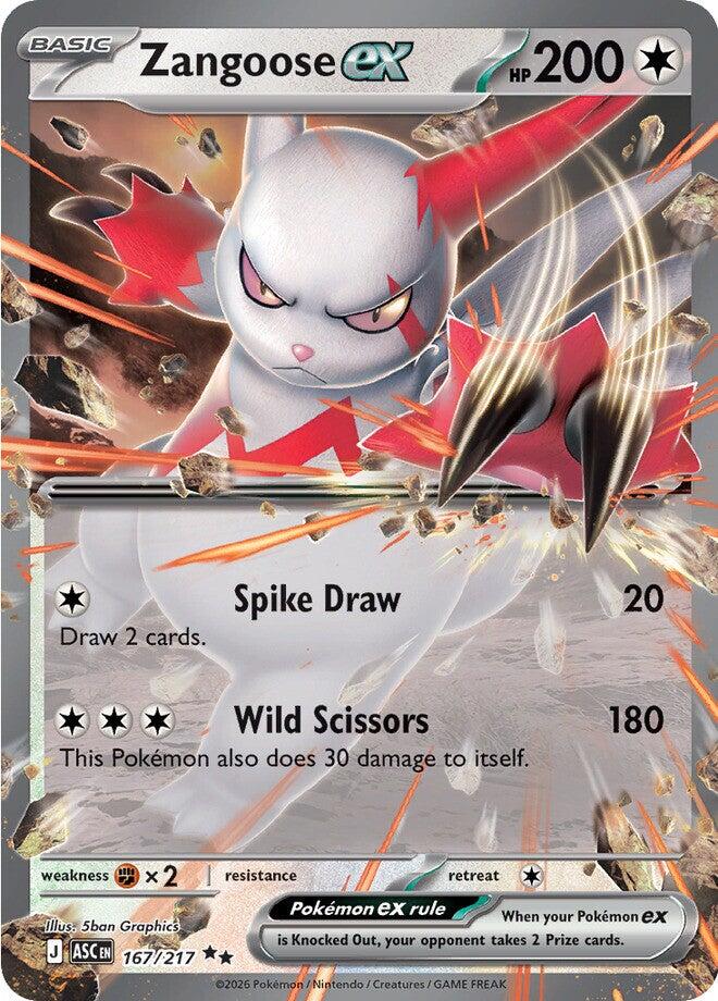 Zangoose ex (167/217) [Mega Evolution: Ascended Heroes] | Shuffle n Cut Hobbies & Games
