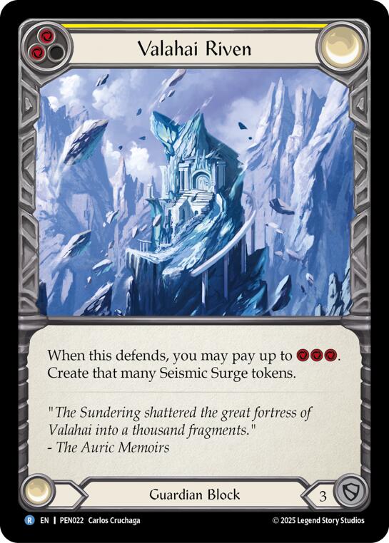 Valahai Riven (Yellow) (Rainbow Foil) [PEN022] (Compendium of Rathe)  Rainbow Foil | Shuffle n Cut Hobbies & Games