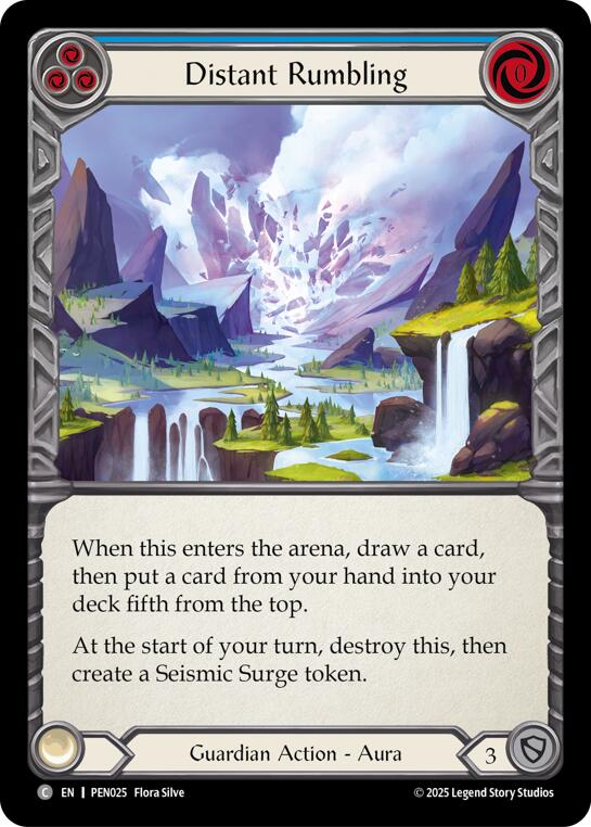 Distant Rumbling (Blue) (Rainbow Foil) [PEN025] (Compendium of Rathe)  Rainbow Foil | Shuffle n Cut Hobbies & Games