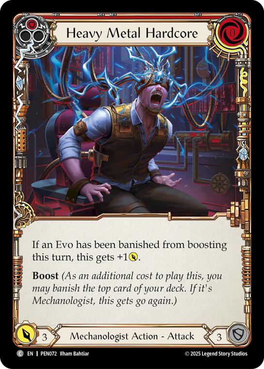 Heavy Metal Hardcore (Red) (Rainbow Foil) [PEN072] (Compendium of Rathe)  Rainbow Foil | Shuffle n Cut Hobbies & Games