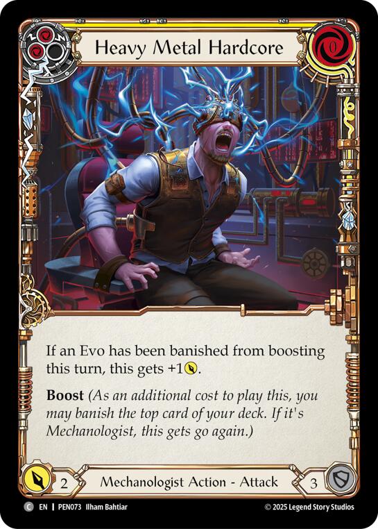 Heavy Metal Hardcore (Yellow) (Rainbow Foil) [PEN073] (Compendium of Rathe)  Rainbow Foil | Shuffle n Cut Hobbies & Games