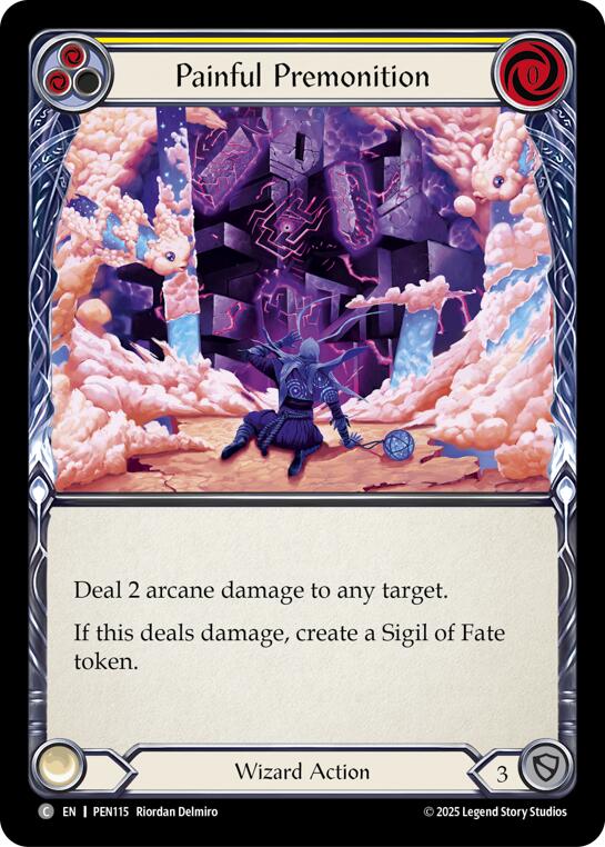 Painful Premonition (Yellow) (Rainbow Foil) [PEN115] (Compendium of Rathe)  Rainbow Foil | Shuffle n Cut Hobbies & Games