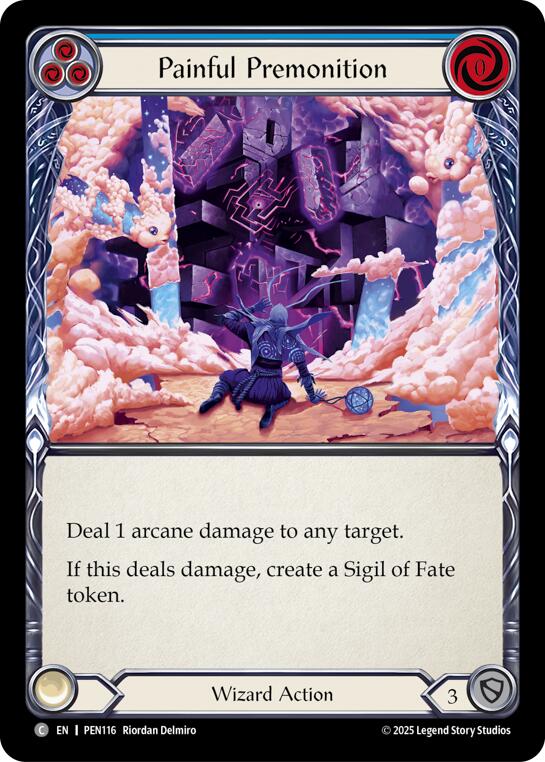 Painful Premonition (Blue) (Rainbow Foil) [PEN116] (Compendium of Rathe)  Rainbow Foil | Shuffle n Cut Hobbies & Games
