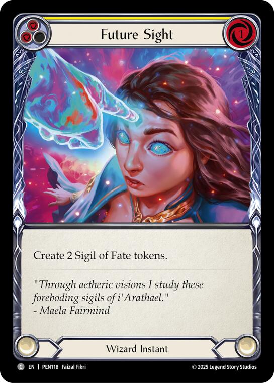 Future Sight (Yellow) (Rainbow Foil) [PEN118] (Compendium of Rathe)  Rainbow Foil | Shuffle n Cut Hobbies & Games