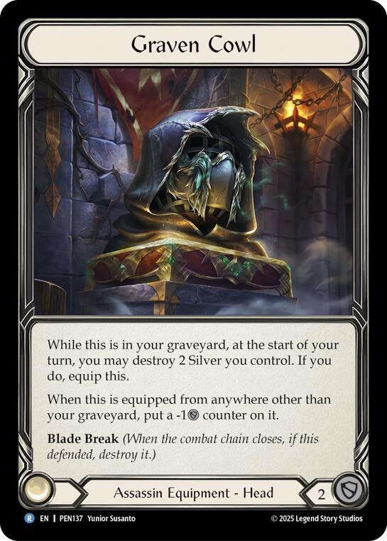 Graven Cowl [PEN137] (Compendium of Rathe)  Cold Foil | Shuffle n Cut Hobbies & Games