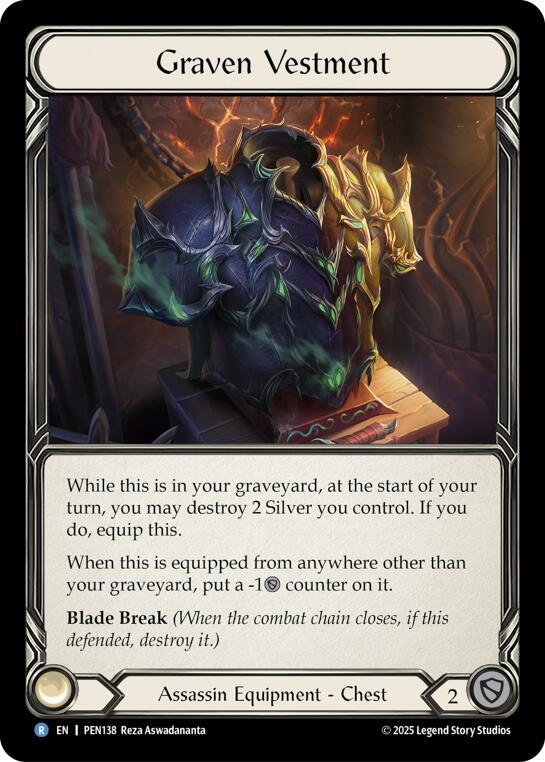 Graven Vestment [PEN138] (Compendium of Rathe)  Cold Foil | Shuffle n Cut Hobbies & Games