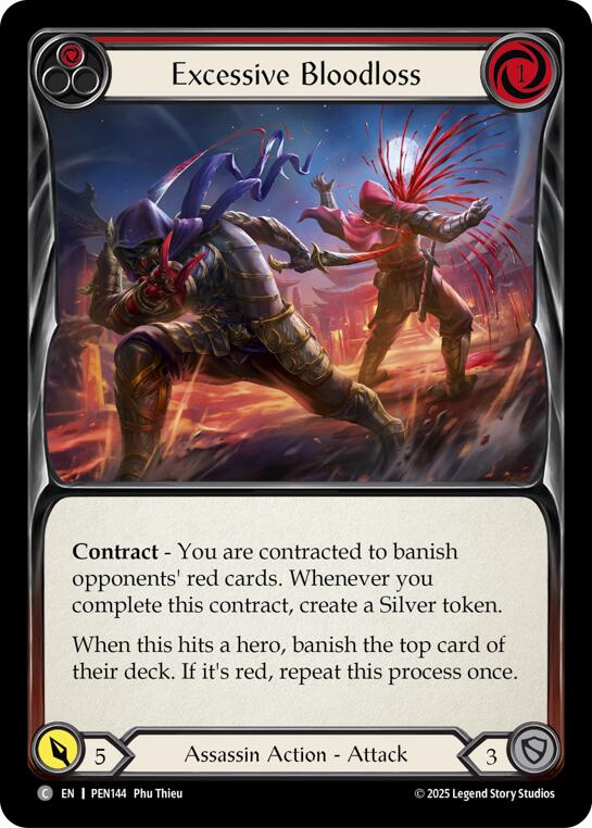Excessive Bloodloss (Red) (Rainbow Foil) [PEN144] (Compendium of Rathe)  Rainbow Foil | Shuffle n Cut Hobbies & Games