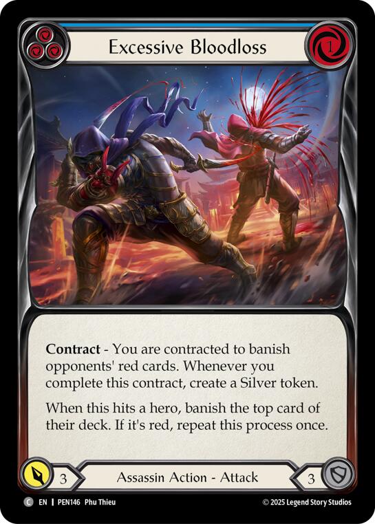 Excessive Bloodloss (Blue) (Rainbow Foil) [PEN146] (Compendium of Rathe)  Rainbow Foil | Shuffle n Cut Hobbies & Games