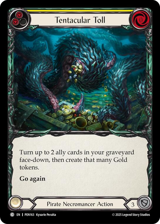 Tentacular Toll (Yellow) (Rainbow Foil) [PEN163] (Compendium of Rathe)  Rainbow Foil | Shuffle n Cut Hobbies & Games