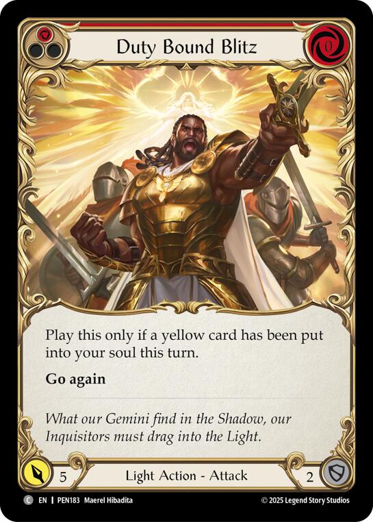 Duty Bound Blitz (Red) (Regular) [PEN183] (Compendium of Rathe) | Shuffle n Cut Hobbies & Games