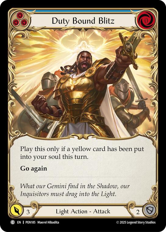 Duty Bound Blitz (Blue) (Regular) [PEN185] (Compendium of Rathe) | Shuffle n Cut Hobbies & Games