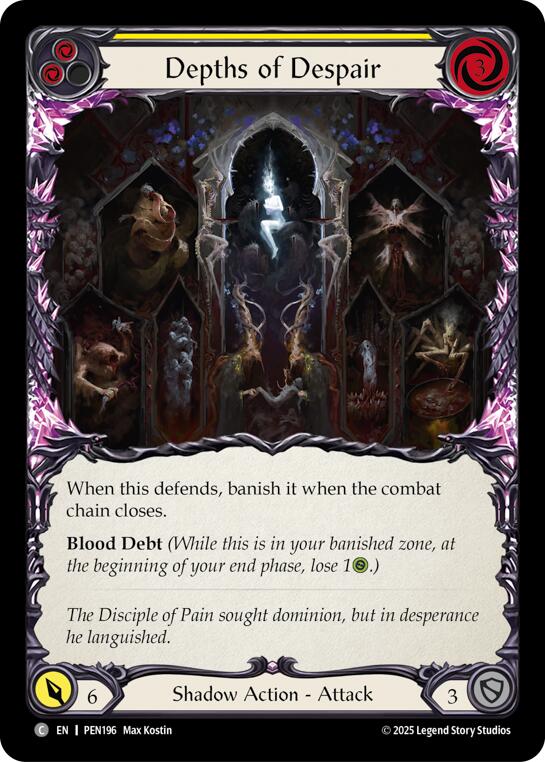 Depths Of Despair (Yellow) (Rainbow Foil) [PEN196] (Compendium of Rathe)  Rainbow Foil | Shuffle n Cut Hobbies & Games