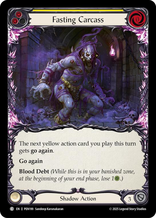 Fasting Carcass (Yellow) (Rainbow Foil) [PEN199] (Compendium of Rathe)  Rainbow Foil | Shuffle n Cut Hobbies & Games