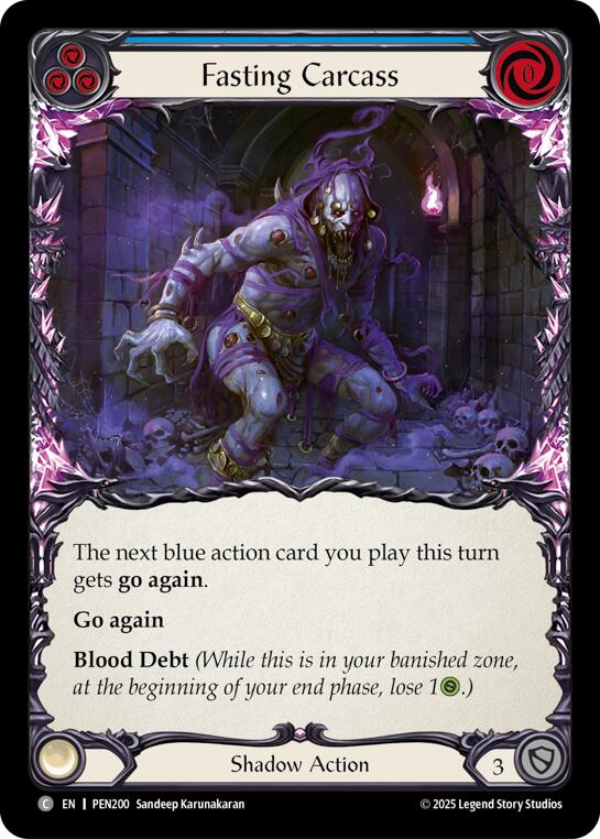 Fasting Carcass (Blue) (Rainbow Foil) [PEN200] (Compendium of Rathe)  Rainbow Foil | Shuffle n Cut Hobbies & Games