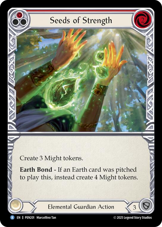 Seeds Of Strength (Red) (Rainbow Foil) [PEN201] (Compendium of Rathe)  Rainbow Foil | Shuffle n Cut Hobbies & Games
