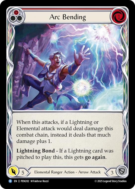 Arc Bending (Red) (Rainbow Foil) [PEN202] (Compendium of Rathe)  Rainbow Foil | Shuffle n Cut Hobbies & Games