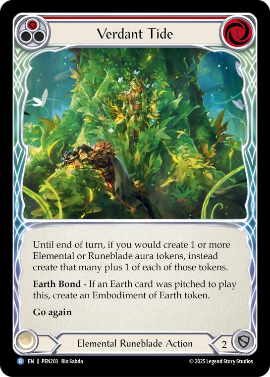 Verdant Tide (Red) (Rainbow Foil) [PEN203] (Compendium of Rathe)  Rainbow Foil | Shuffle n Cut Hobbies & Games