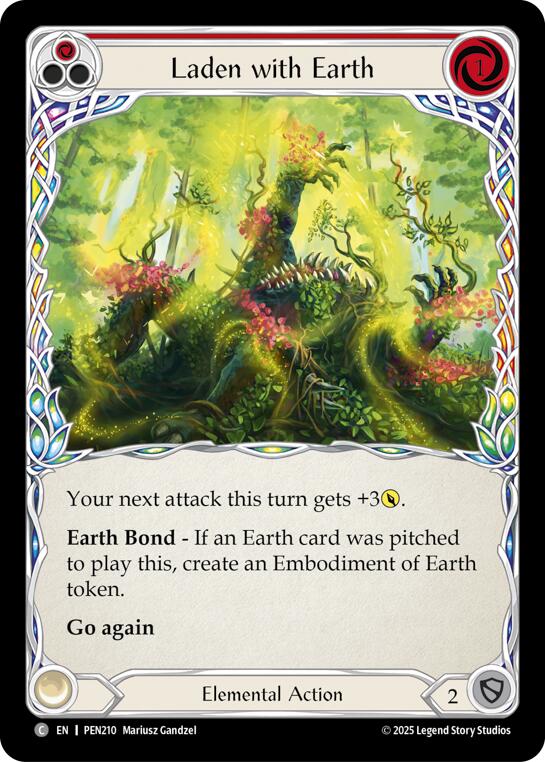 Laden With Earth (Red) (Rainbow Foil) [PEN210] (Compendium of Rathe)  Rainbow Foil | Shuffle n Cut Hobbies & Games
