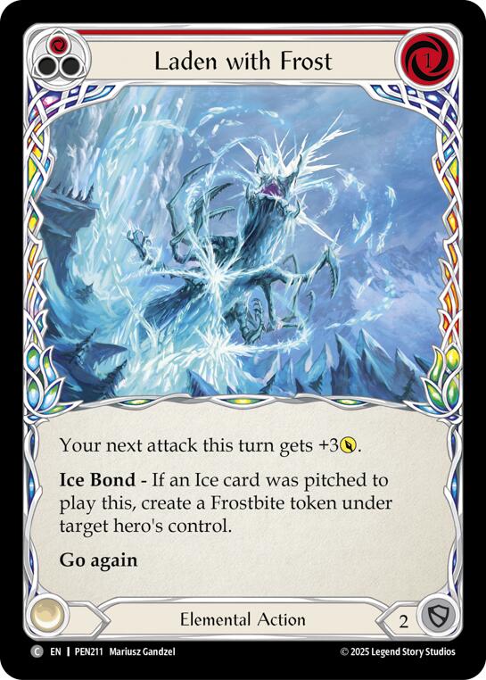 Laden With Frost (Red) (Rainbow Foil) [PEN211] (Compendium of Rathe)  Rainbow Foil | Shuffle n Cut Hobbies & Games