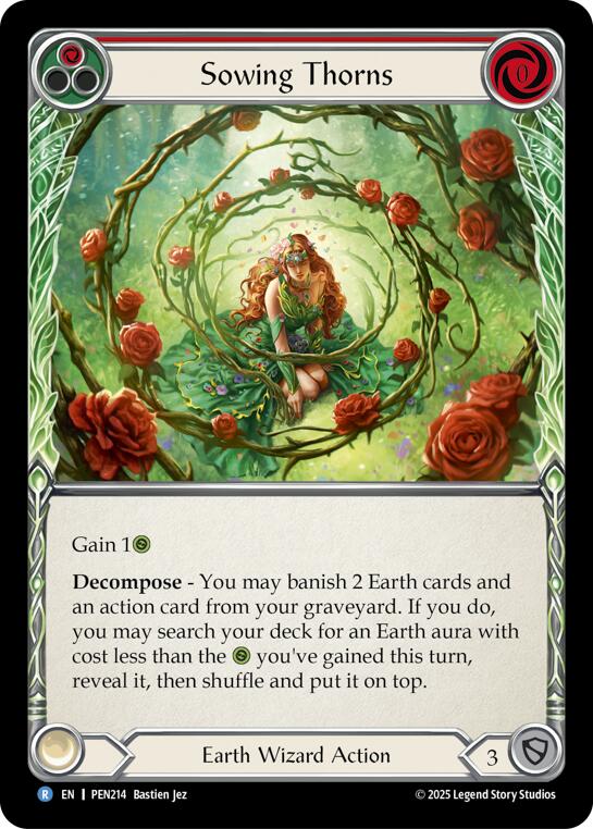 Sowing Thorns (Red) (Rainbow Foil) [PEN214] (Compendium of Rathe)  Rainbow Foil | Shuffle n Cut Hobbies & Games