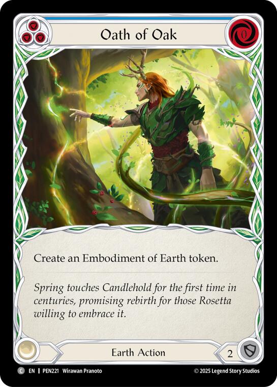 Oath Of Oak (Blue) (Rainbow Foil) [PEN221] (Compendium of Rathe)  Rainbow Foil | Shuffle n Cut Hobbies & Games