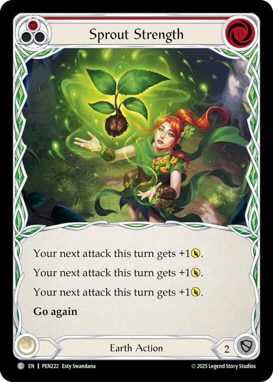 Sprout Strength (Red) (Rainbow Foil) [PEN222] (Compendium of Rathe)  Rainbow Foil | Shuffle n Cut Hobbies & Games