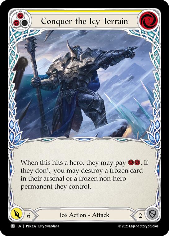 Conquer The Icy Terrain (Yellow) (Rainbow Foil) [PEN232] (Compendium of Rathe)  Rainbow Foil | Shuffle n Cut Hobbies & Games