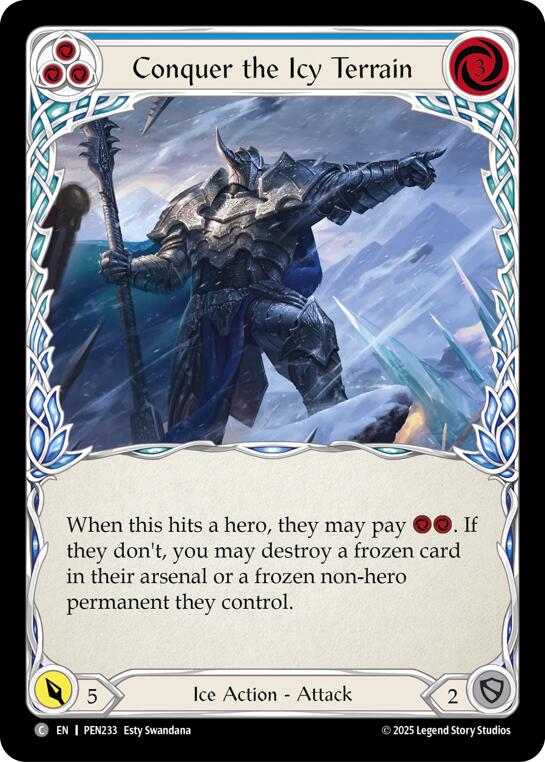 Conquer The Icy Terrain (Blue) (Rainbow Foil) [PEN233] (Compendium of Rathe)  Rainbow Foil | Shuffle n Cut Hobbies & Games