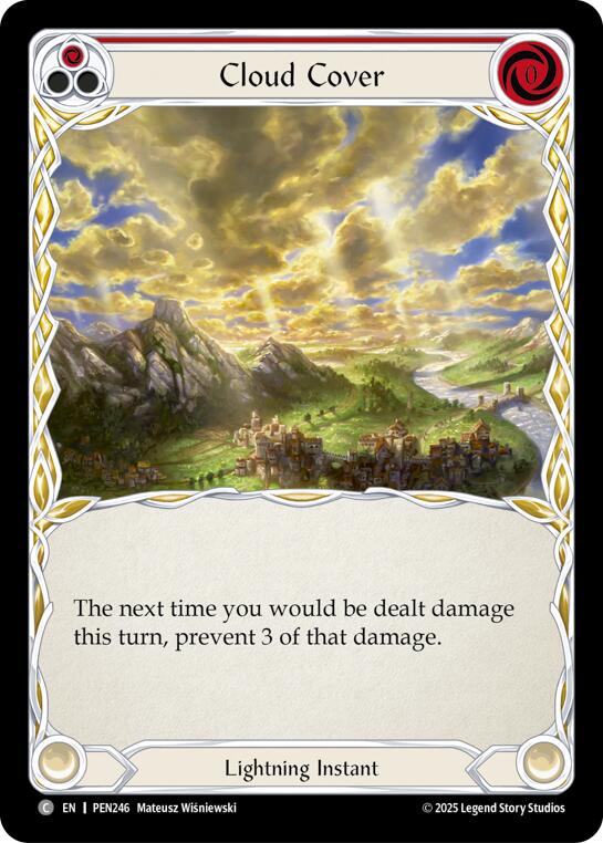 Cloud Cover (Red) (Rainbow Foil) [PEN246] (Compendium of Rathe)  Rainbow Foil | Shuffle n Cut Hobbies & Games